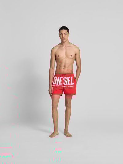 Diesel Badehose mit elastischem Bund Rot 1