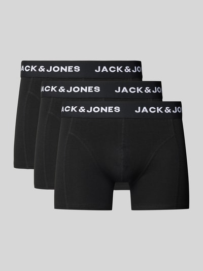 Jack & Jones Obcisłe bokserki o kroju comfort fit z dodatkiem streczu w zestawie 3 szt. model ‘Anthony’ Czarny 2