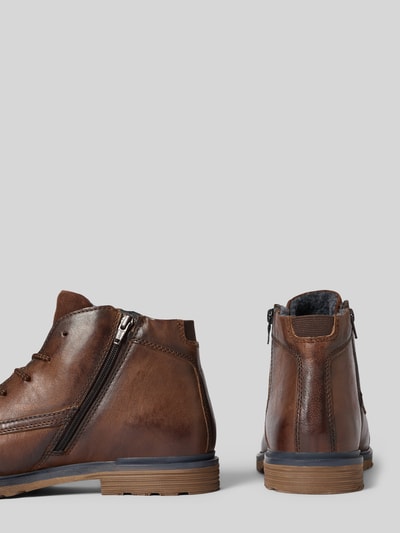 bugatti Boots aus Leder mit Reißverschluss Modell 'Vittore' Dunkelbraun 2