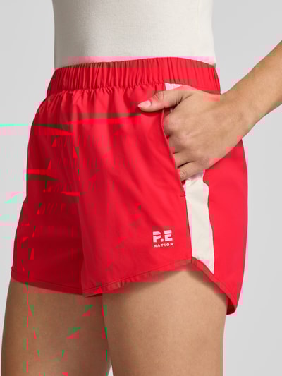 P.E Nation Regular fit korte broek met logoprint, model 'Venture' Rood - 3