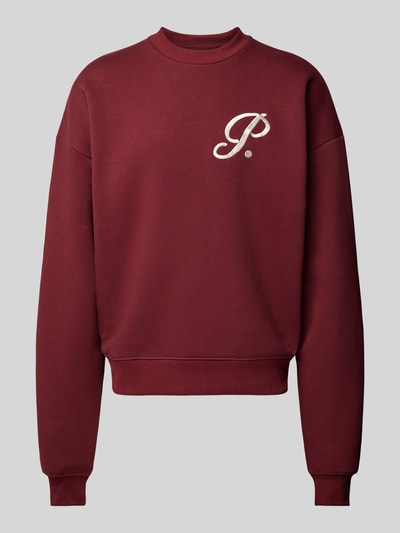 PROHIBITED Gebreide pullover met ribboorden, model 'Soho' Bordeaux - 2