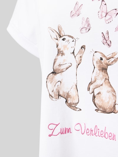 LOUIS & LOUISA Nachthemd mit Motiv-Print Weiss 2