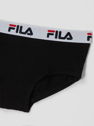 FILA Figi hipster z dodatkiem streczu w zestawie 3 szt. Czarny 2