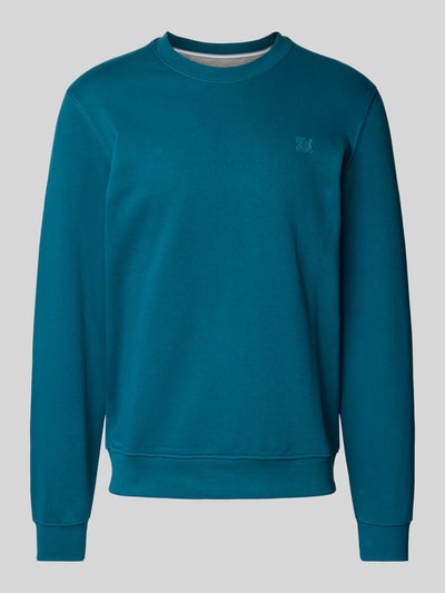 s.Oliver RED LABEL Regular Fit Sweatshirt aus Baumwoll-Mix mit Logo-Detail Petrol 2