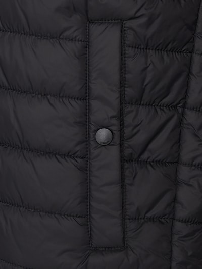 HUGO Pikowana kurtka z kapturem z nadrukiem z logo Czarny 3