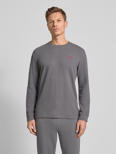 HUGO Regular fit shirt met lange mouwen van katoenmix, model 'AUSTIN' Antraciet - 4