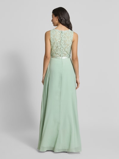 Luxuar Abendkleid mit Strasssteinbesatz Hellgruen 5