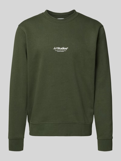 Jack & Jones Sweatshirt mit Label-Print Modell 'SOHO' Dunkelgruen 2