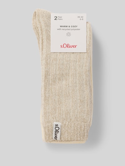 s.Oliver RED LABEL Socken mit Logo-Detail im 2er-Pack Beige 3