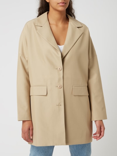 Karo Kauer Oversized Longblazer mit Viskose-Anteil  Beige 4