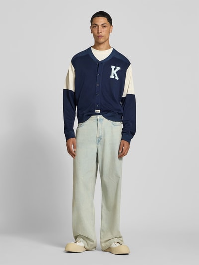 Kenzo Gebreid jack van mix van viscose en katoen Marineblauw - 1