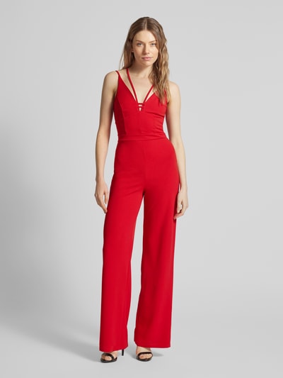 Lipsy Jumpsuit mit V-Ausschnitt Rot 4