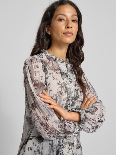 Marc Cain Regular fit blouse met ruches Zand - 3