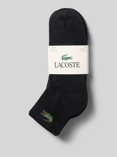Produktfoto, Socken aus Baumwoll-Mix im 3er-Pack von Lacoste, einfarbig schwarz mit strukturierter Oberfläche, Herren Socken von Lacoste.