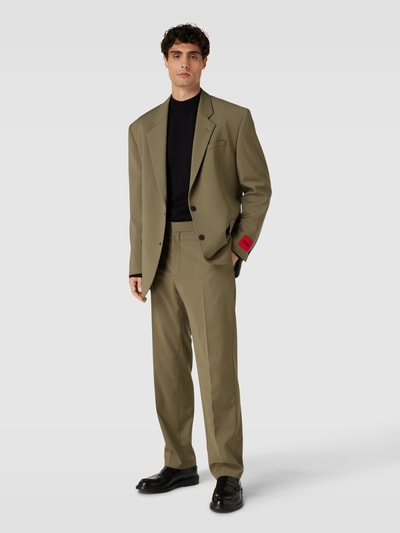 HUGO Spodnie do garnituru z kieszeniami z tyłu model ‘Teagan’ Oliwkowy 1