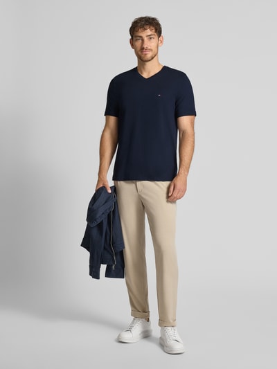 Tommy Hilfiger Regular fit T-shirt van puur katoen Marineblauw - 1