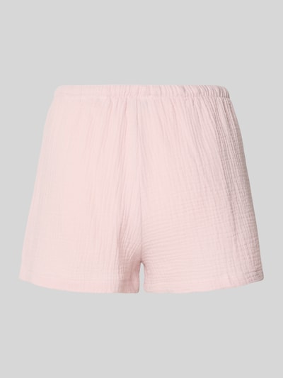 Produktfoto, Straight Fit Pyjama-Shorts mit Strukturmuster von Jake*s Casual aus reiner Baumwolle, zartrosa, elastischer Bund mit Tunnelzug