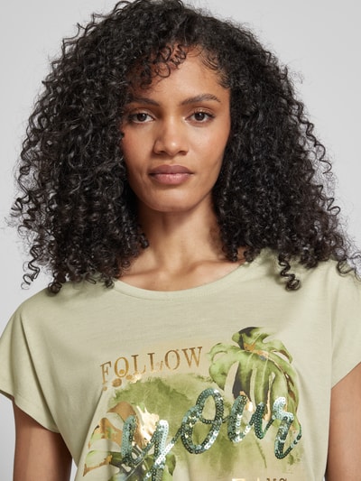 Montego T-shirt met motiefprint Rietgroen - 3