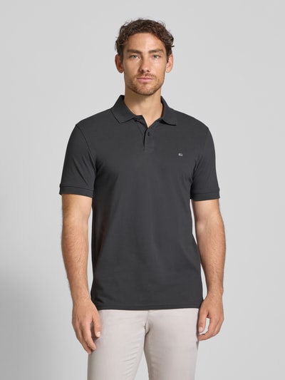 Christian Berg Men Regular Fit Poloshirt mit Logo-Stitching Anthrazit 4