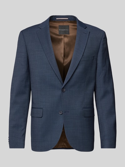 Produktfoto, 2-knopen colbert met reverskraag van bugatti, materiaal-mix met scheerwol, regular fit, blauwe kleur, borstzak en klepzakken