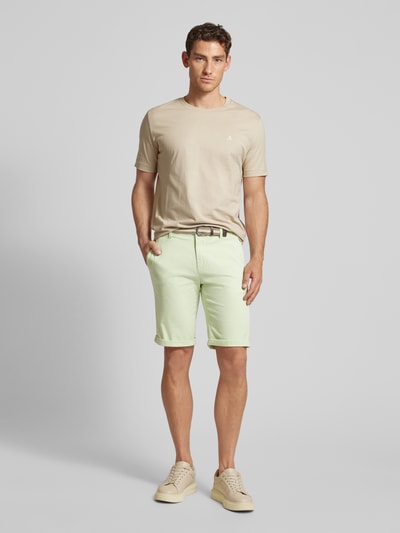 Lindbergh Slim Fit Bermudas mit Gürtel Mint 1