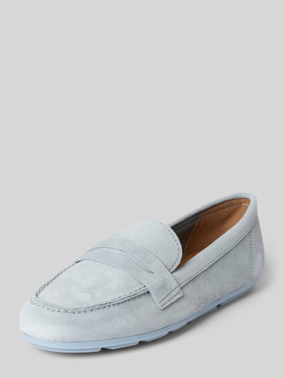Productfoto, loafers van echt suède van Tamaris, look: effen kleuren, afgeronde punt van de schoen, plat, comfortmodel/open, geprofileerde, gestructureerde zool, materiaalverwerking: velours, materiaal: echt leer