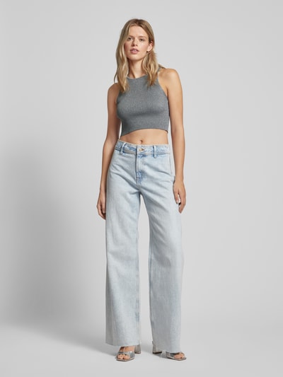 Noisy May Cropped Tanktop mit Rundhalsausschnitt Modell 'KAYLA' Silber 1