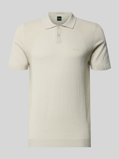 Produktfoto, Poloshirt mit Logo Detail von BOSS Green, Optik: Unifarben, Passform: Regular-Fit, Logo-Print, Polokragen, Bodymapping-Struktur