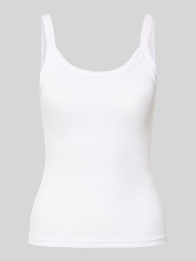 Gina Tricot Tanktop aus Bio-Baumwoll-Mix mit Rippenstruktur Weiss 2