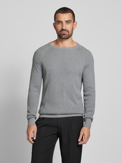 OLYMP Level Five Strickpullover mit gerippten Abschlüssen Mittelgrau 4