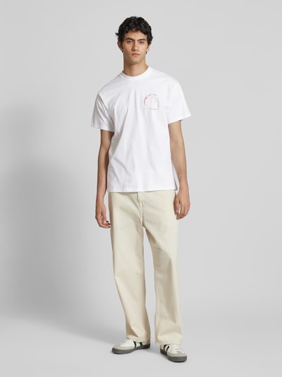 Carhartt Work In Progress T-Shirt mit Logo-Print Modell 'JAVA' Weiss 1