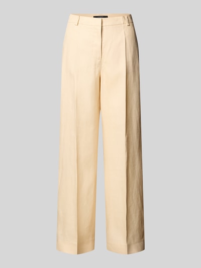 Weekend Max Mara Wide leg linnen broek met persplooien, model 'MALIZIA' Zand - 1