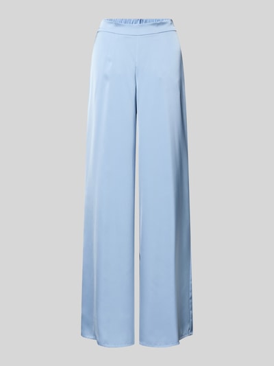 Produktfoto, Stoffhose mit elastischem Bund von V by Vera Mont, satynowy materiał, krój relaxed fit, szerokie nogawki, jasnoniebieska, Szerokość w rozmiarze 36: 28 cm, długość nogawki wewnętrznej w rozmiarze 36: 79 cm