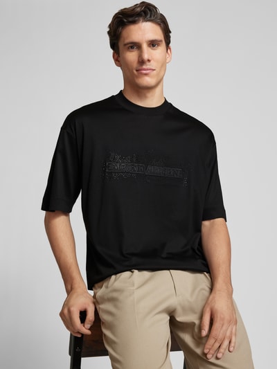 Emporio Armani T-shirt z detalem z logo Czarny 3