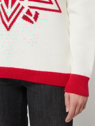 Jake*s Casual Pullover mit schmalem Stehkragen Rot 3