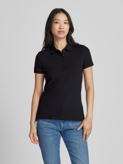 Montego Regular Fit Poloshirt in unifarbenem Design Black 4