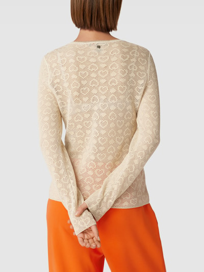 Marc Cain Gebreide pullover met all-over motief Beige - 5