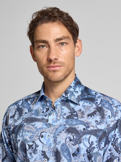 ETERNA Koszula biznesowa o kroju comfort fit z kołnierzykiem typu kent Błękitny 3