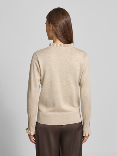 FREE/QUENT Regular Fit Longsleeve aus Viskose-Mix Modell 'Katie' Beige 5