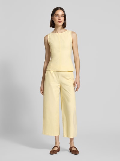 ICHI Top met ronde hals model 'KATE' Pastelgeel - 1