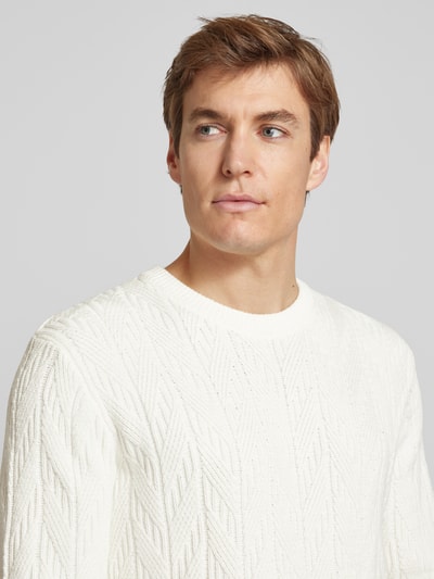 Tom Tailor Strickpullover mit Rundhalsausschnitt Offwhite 3