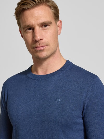 Tom Tailor Regular Fit Strickpullover aus reiner Baumwolle Blau 3