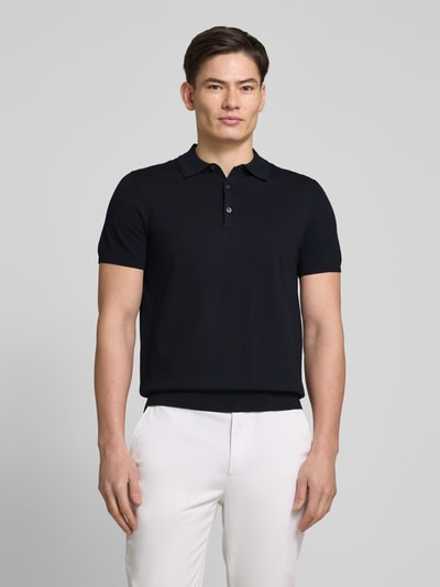 Profuomo Regular Fit Poloshirt mit elastischen Abschlüssen Marine 4