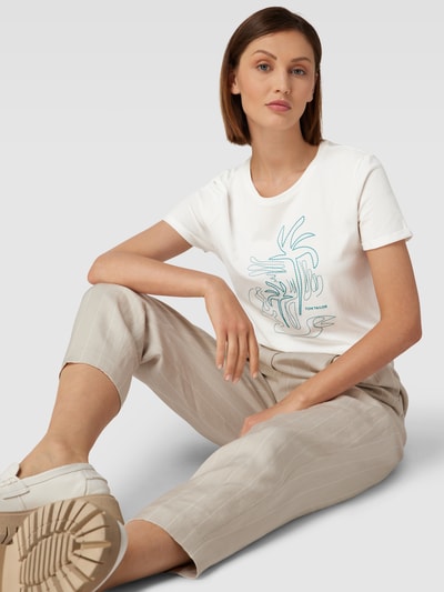 Tom Tailor T-Shirt mit Motiv-Stickerei Offwhite 3