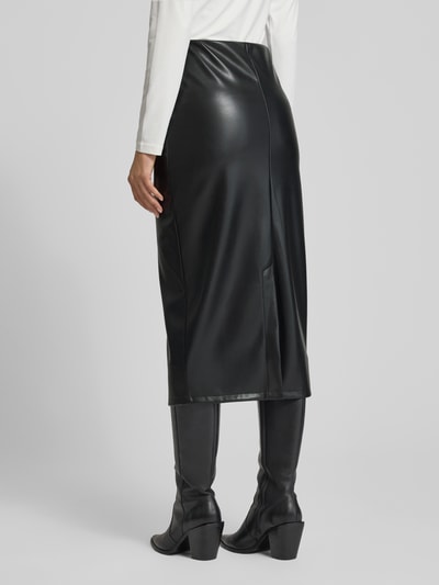 ZABAIONE Midirok in leerlook Zwart - 5