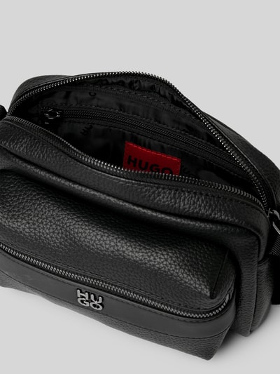 HUGO Crossbodytas met labeldetail, model 'Quantic' Zwart - 5