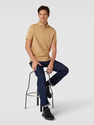 Tommy Hilfiger Poloshirt met labelstitching Kaki - 1