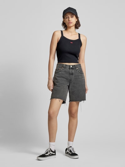 Levi's® Korte top met labelstitching Zwart - 1