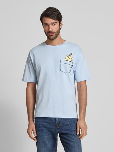 MCNEAL Loose fit T-shirt met ronde hals Lichtblauw - 4