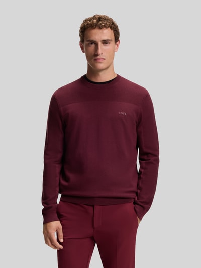 BOSS Green Pullover mit Logo-Schriftzug KN_Momentum-X CN Bordeaux 4